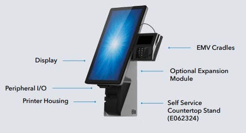 Wallaby self-service countertop stand, compatible with 15- or 22-inch Android I-Series 4